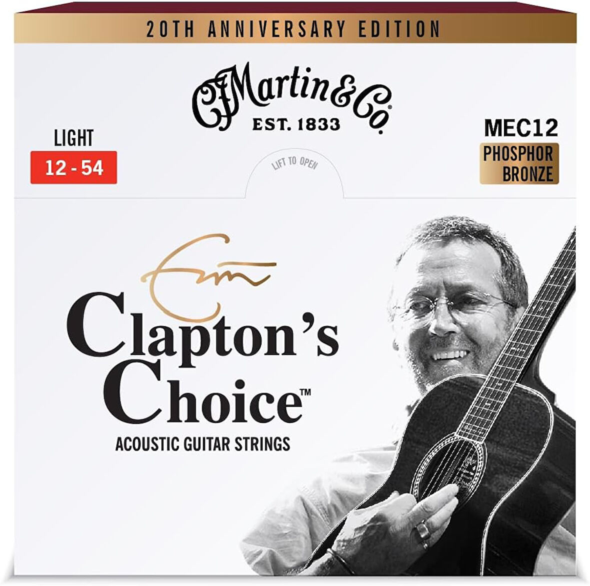 Martin MEC12LTD20 Claptons Choice Akustik Gitar Teli 012 Set 20. Yıldönümü