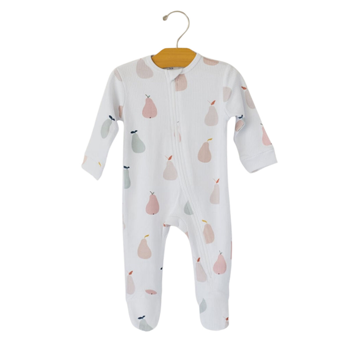 Mama Yoyo Organik İnterlok Tulum Armut Desenli 3-6 Ay