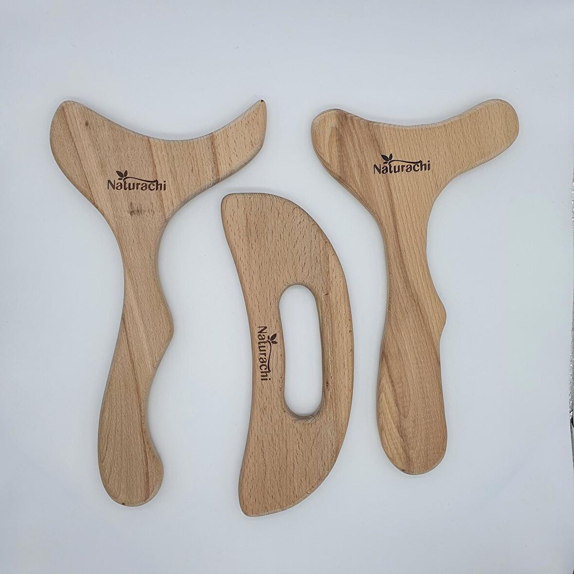 Ahşap Graston Madero Terapi ve Selülit 3'lü Masaj Aleti Model 2