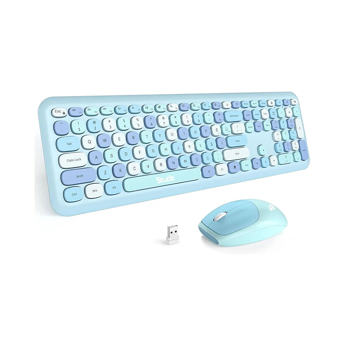 M600 Renkli Tuşlu Kablosuz Türkçe Q Multimedia Klavye + Mouse