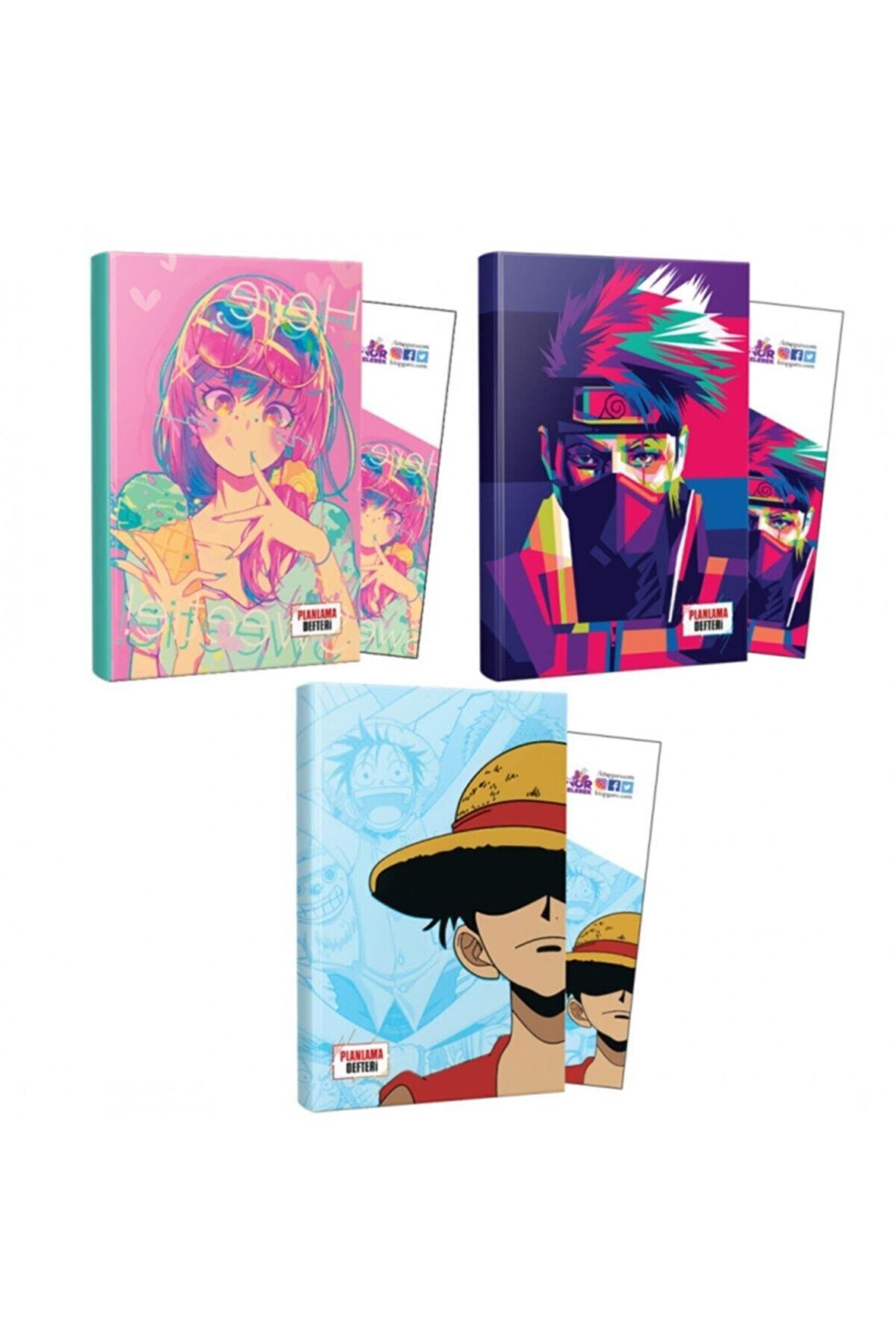 Üçlü Icecream-naruto-lufy Defter Ve Ayraç