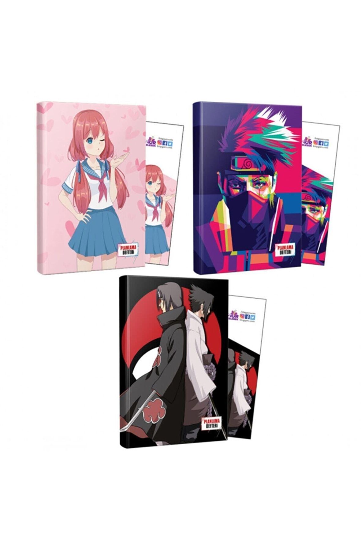 Üçlü Flying Kisses-naruto-sasuke-ıtachi Defter Ve Ayraç