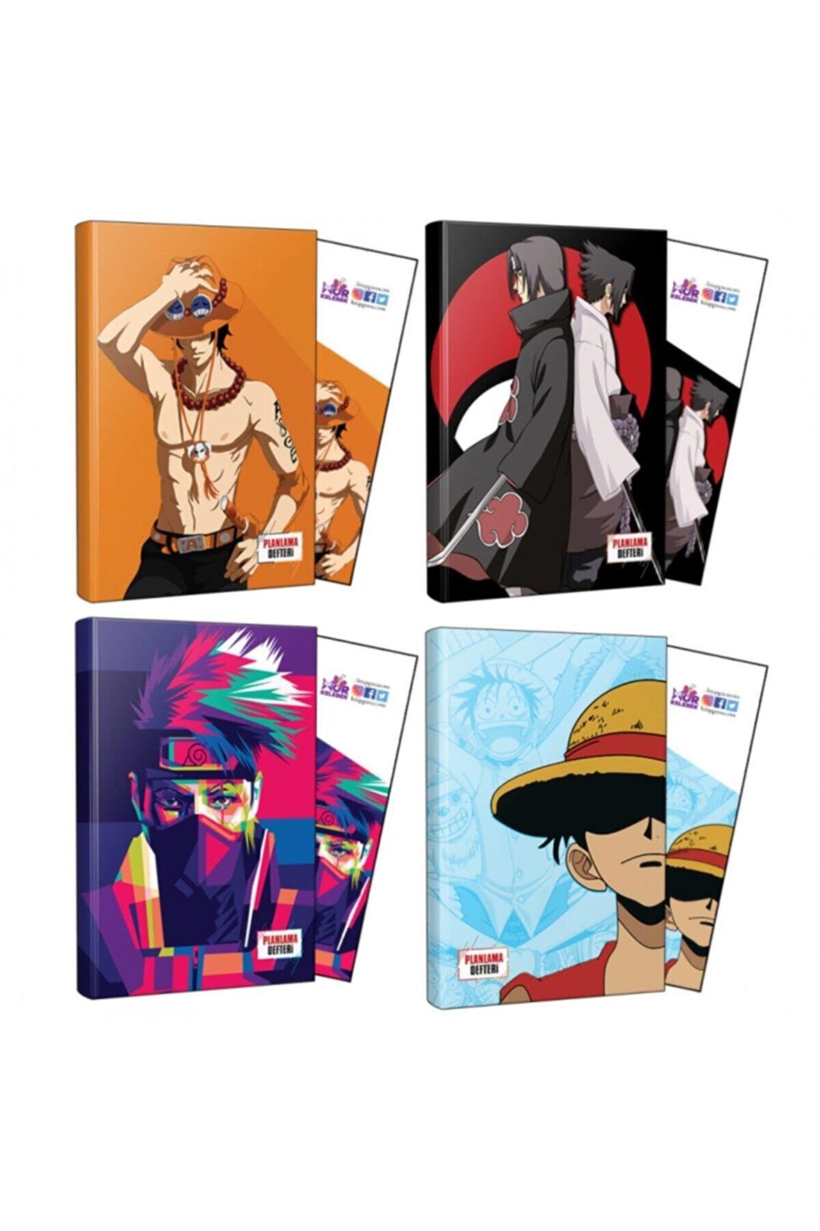 Dörtlü Ace-sasuke-ıtachi-naruto-lufy Defter Ve Ayraç