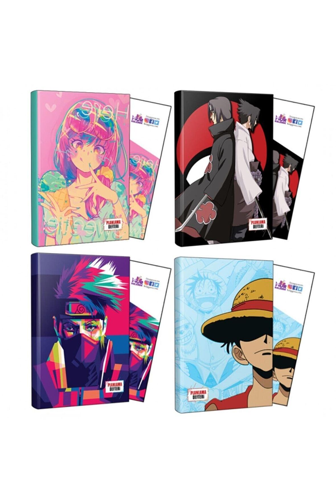 Dörtlü Icecream-sasuke-ıtachi-naruto-lufy Defter Ve Ayraç