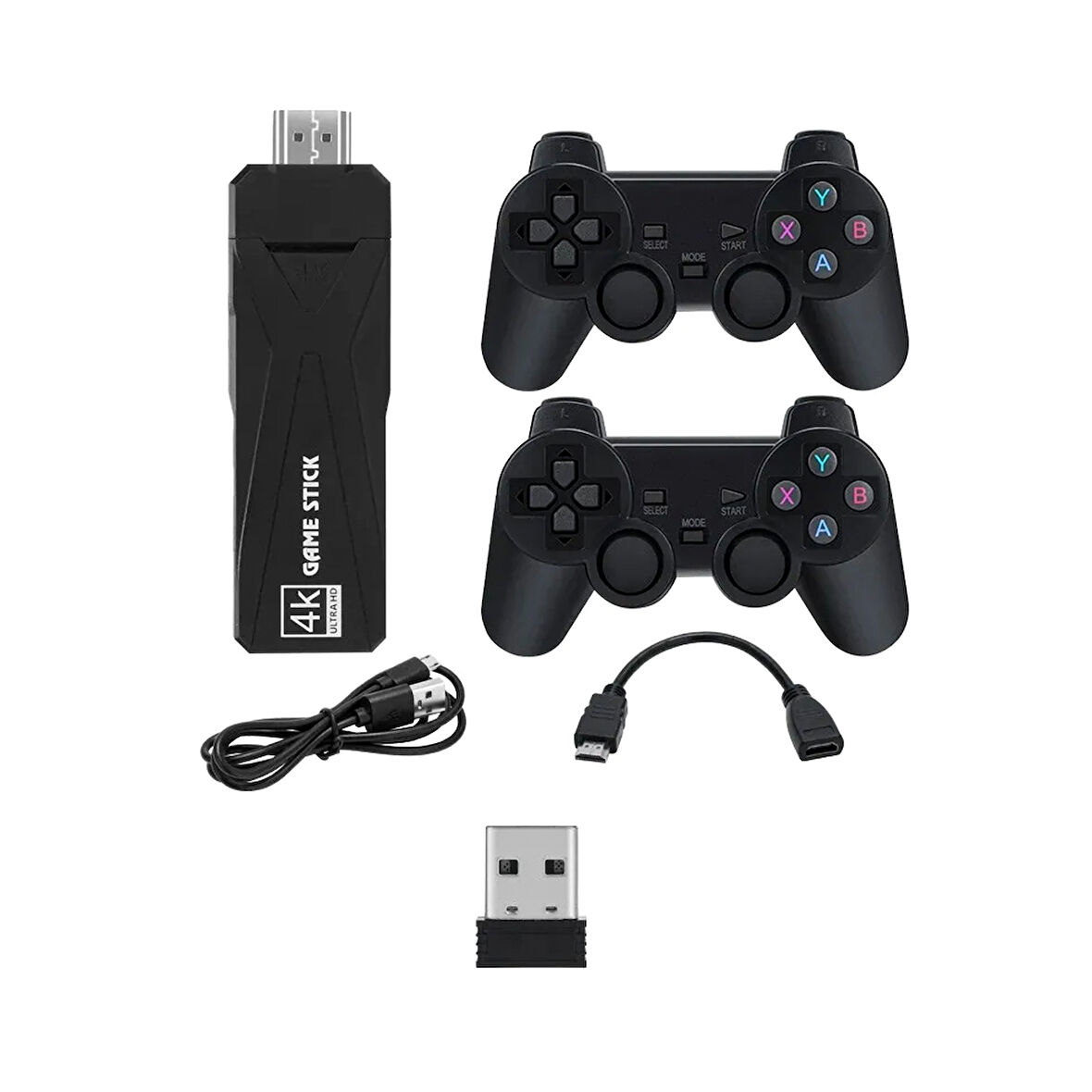 Winex 4K Android TV Stick ve Retro Game Konsol 10000 Atari Makinası Oyunlu 64GB Siyah