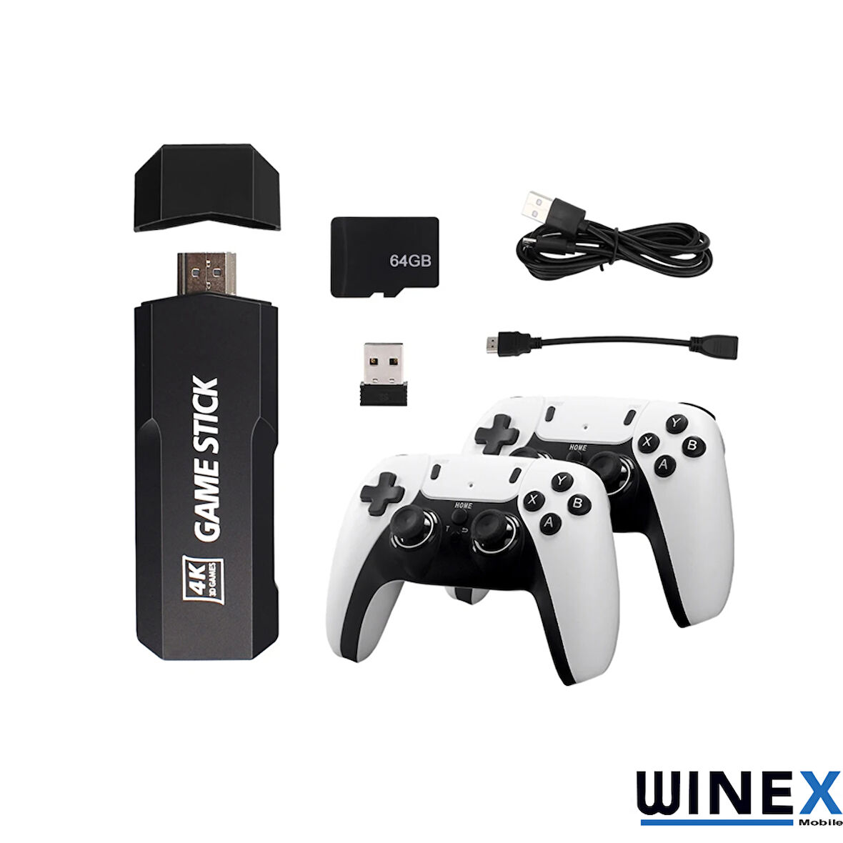 Winex Arcade 4KHD Emuelec Retro Game Stick 90 lı Yıllar Atari Makinası Oyunları 20600 Oyunlu Konsol M8PRO