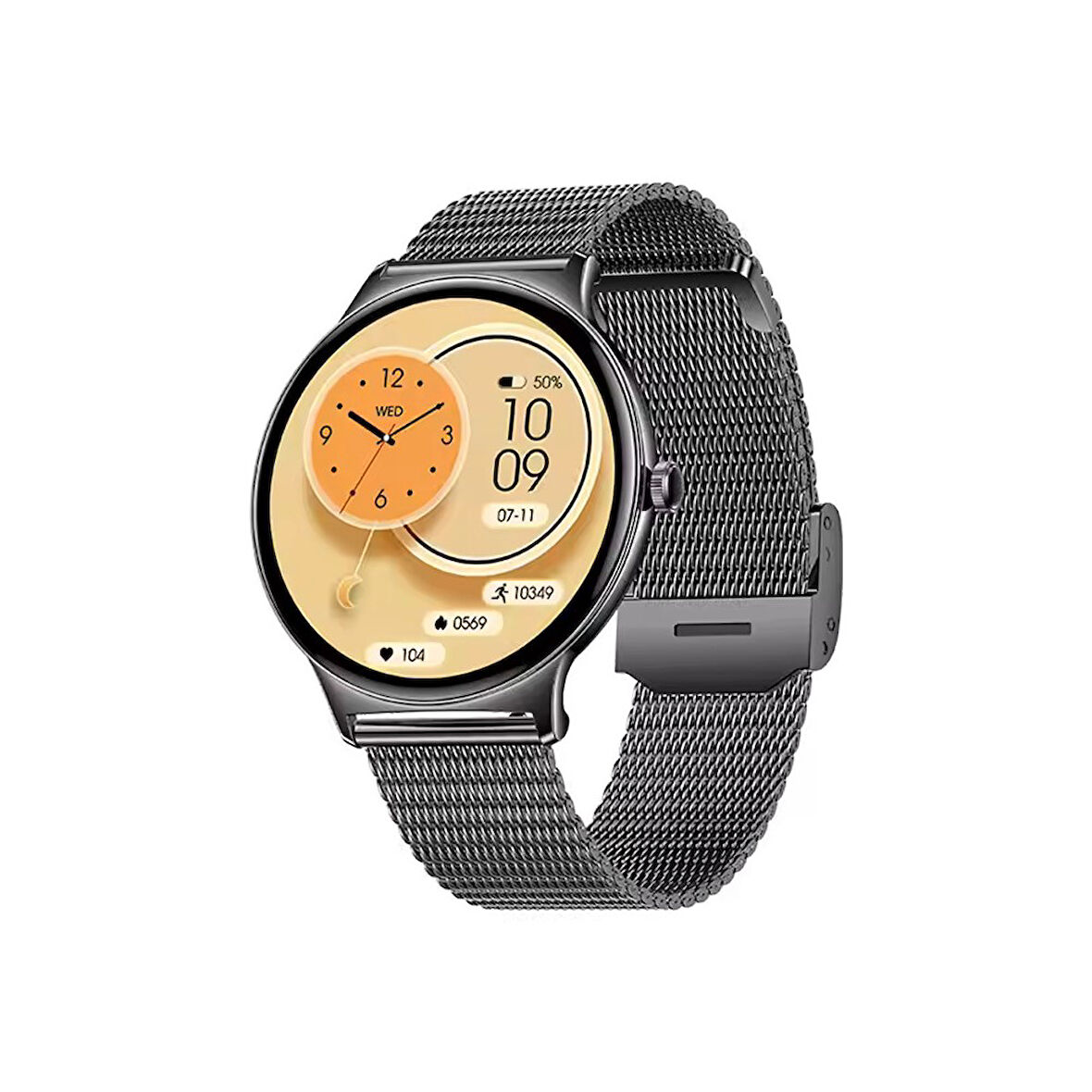 Haino TekoWatch Ultra 5 Amoled Ekran Super Slim Tasarım WaterProof 3 Kordonlu Akıllı Saat Titanyum Siyah Teko5