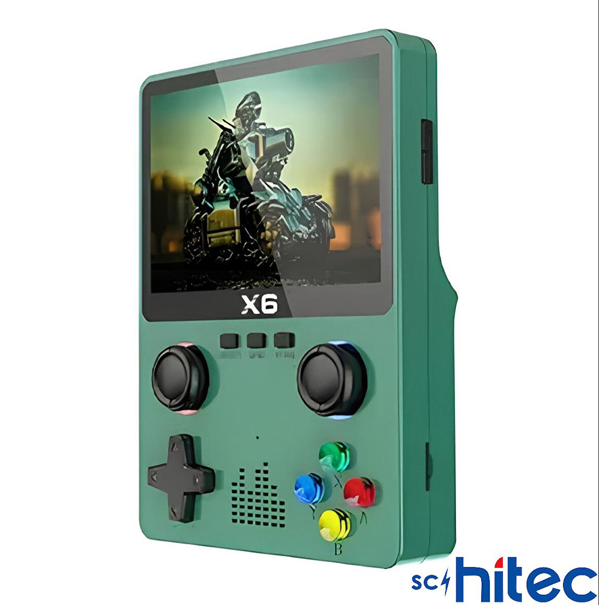 ScHitec X6 3.5inç IPS Ekran Taşınabilir Retro El Atari Oyun Konsolu 10000 Oyunlu Tv Bağlanan 32Gb Yeşil
