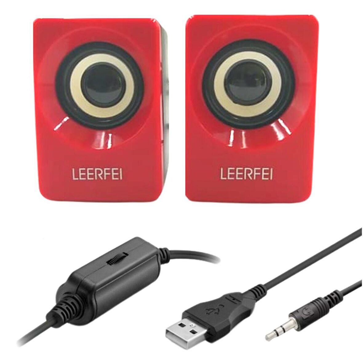 BUFFER® N62 1+1 Multimedia USB ve Jacklı Mini Hoparlör Yüksek Stereo Ses Sistemi 