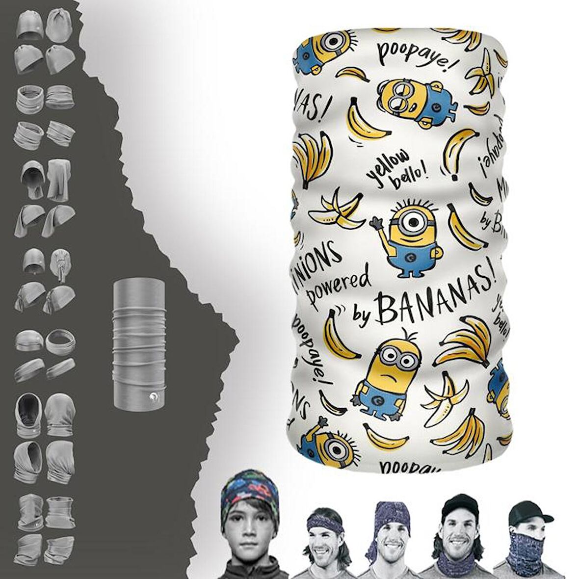 Minions  Boyunluk Bere Bandana Maske Bone Toka Saçbandı