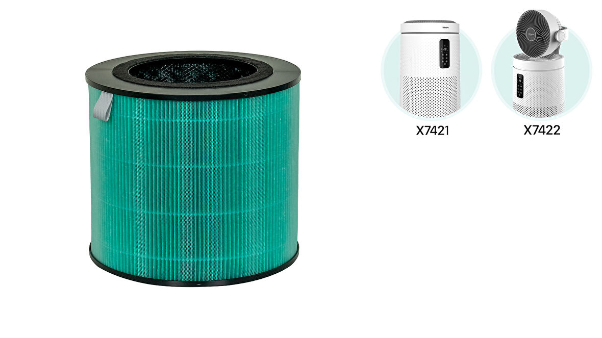 Xenon Smart Akıllı Hava Temizleyici 3 Katmanlı Anti-Alerjik HEPA13 Karbon (X7421 ve X7422 modeli için) Yedek Filtre X8787_M1