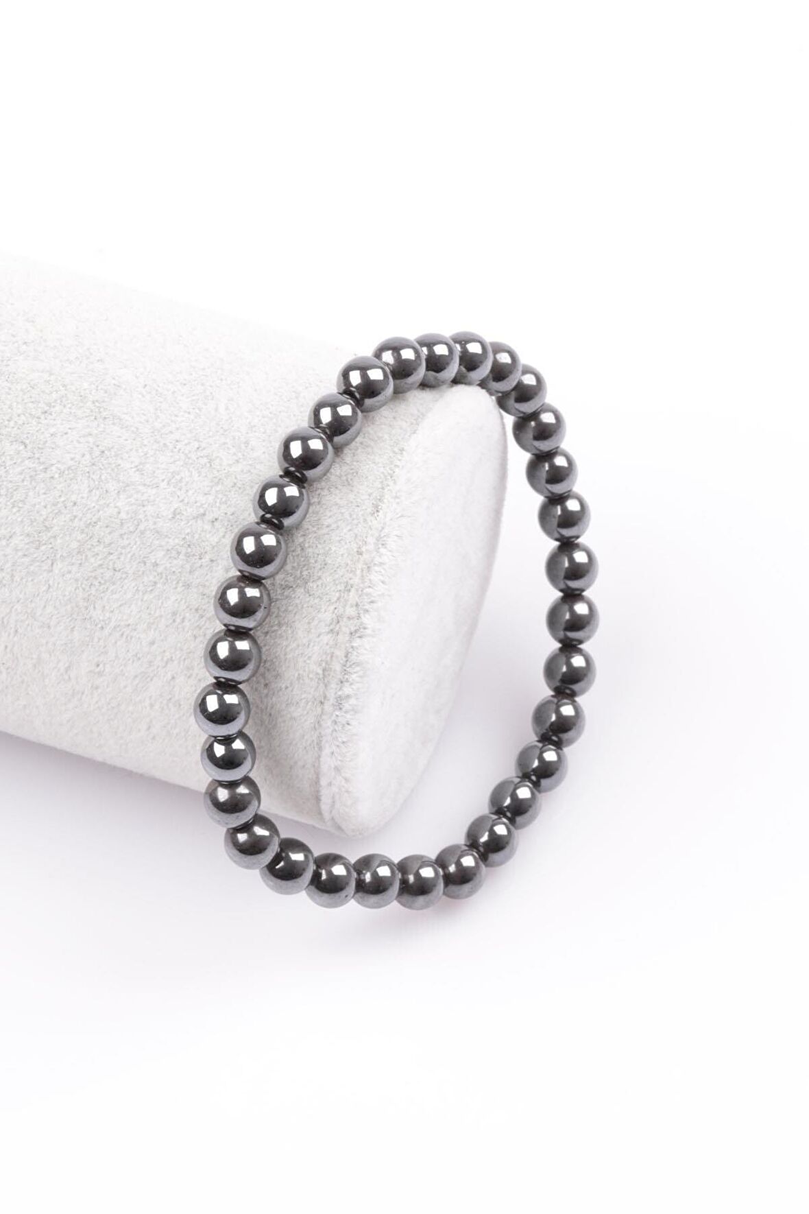 Sertifikalı Hematit Doğal Taş Bileklik 6 mm