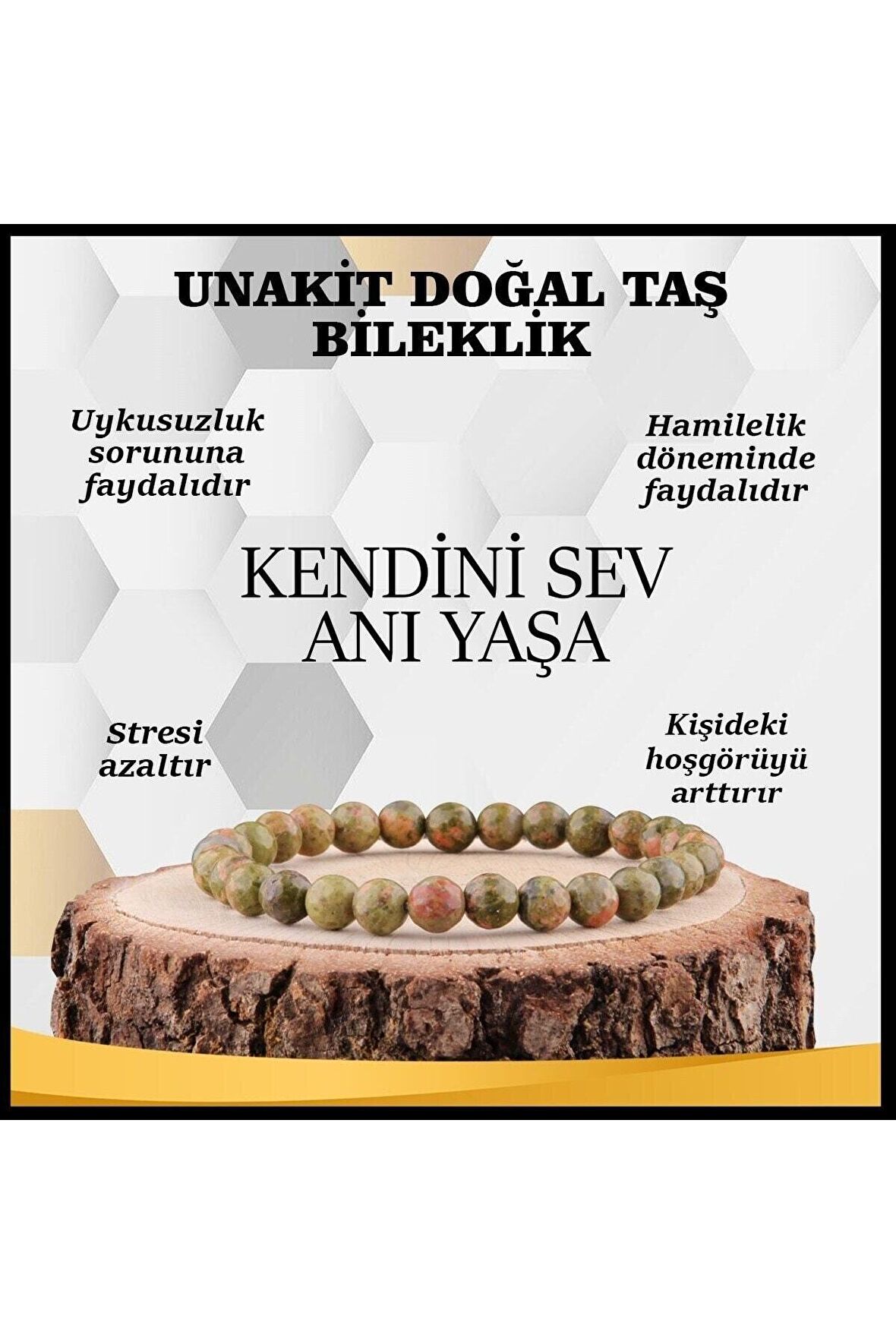 Unakit Doğal Taş Bileklik 6 mm