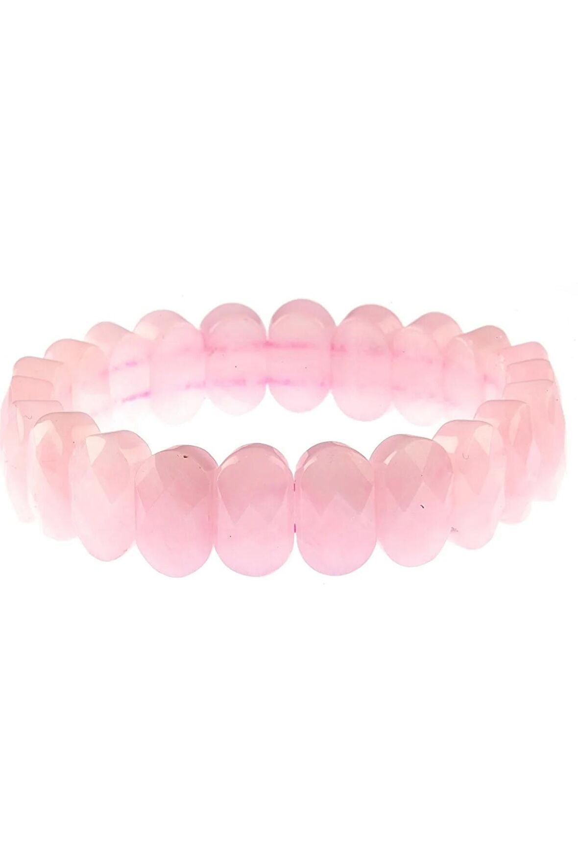 Pembe Kuvars 9x14 Mm Doğal Taş Bileklik