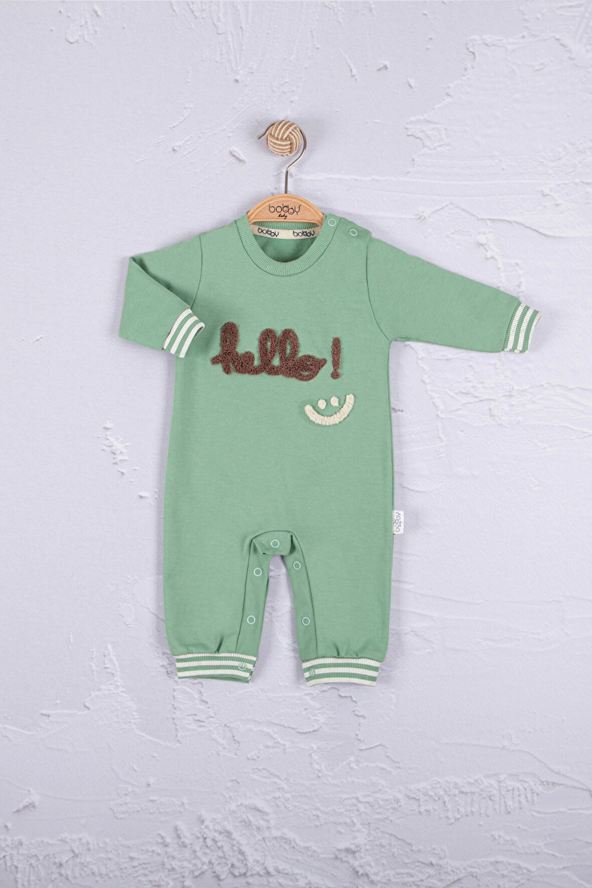 Hello Nakışlı % 100 Pamuk Erkek Bebek Tulum