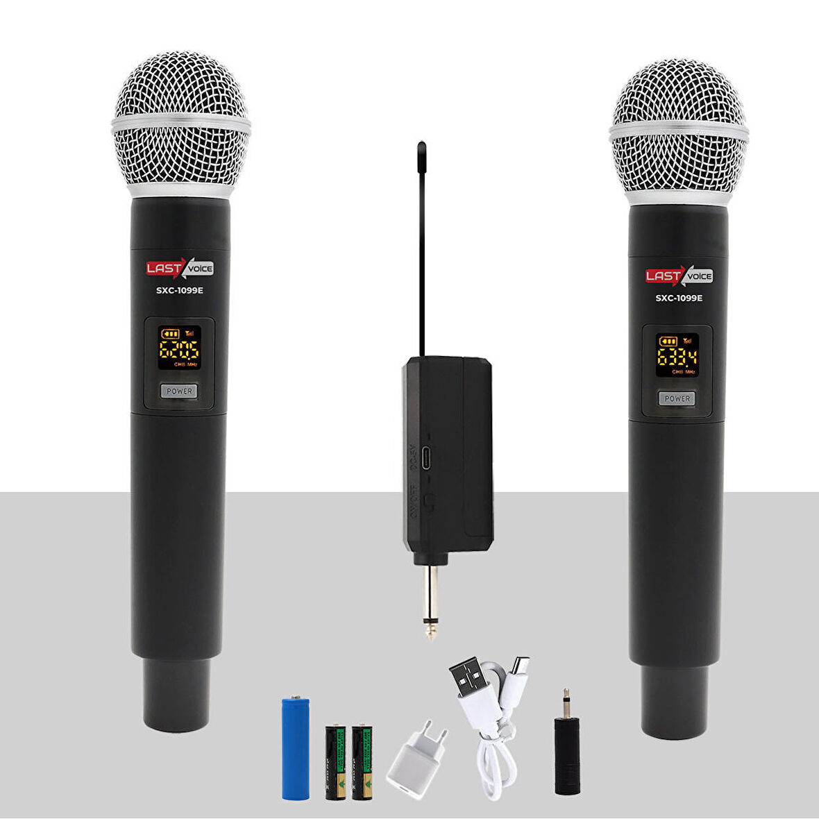 Lastvoice SXC-1099E Şarjlı ÇİFTLİ EL Telsiz Kablosuz Mikrofon UHF