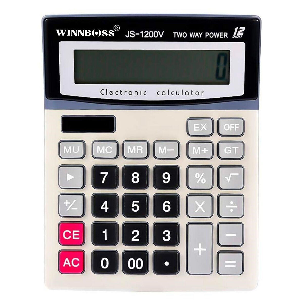 By Nevser® 12 Haneli Geniş LCD Ekran, Pilli Büyük Düğmeli Hesap Makinesi