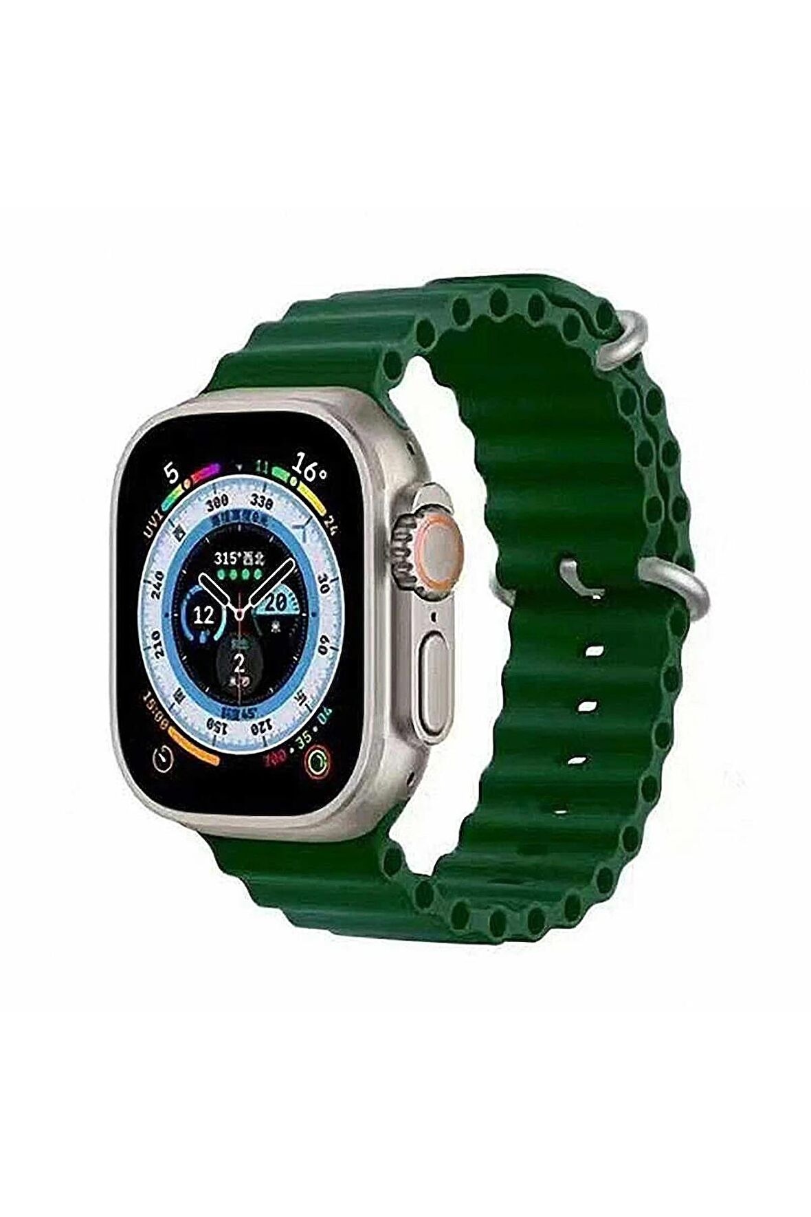 Apple Watch Uyumlu 42MM 44MM 45MM 49MM 1/2/3/4/5/6/se/7/8/ultra Akıllı Saat Ocean Kordon ve Kayışı Asker Yeşili