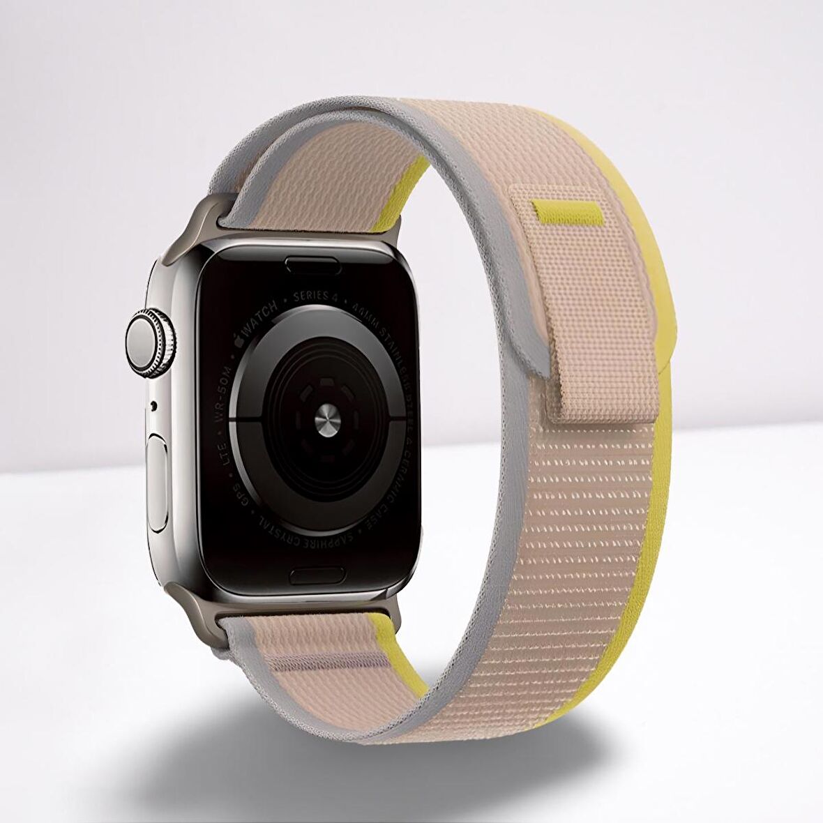 Apple Watch Uyumlu 42MM 44MM 45MM 49MM 1/2/3/4/5/6/se/7/8/ultra Akıllı Saat Silikon Kordon ve Kayışı Trail Loop Gri(Sarı)