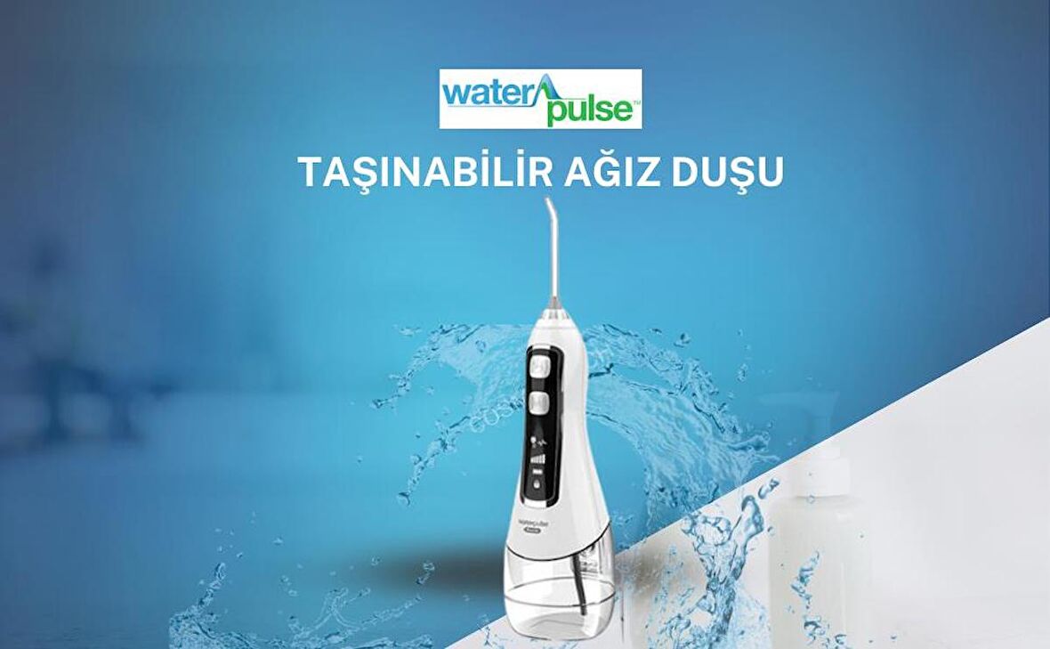 Waterpulse Kablosuz Pro V580 Water Flosser 320ml Taşınabilir Diş/Protez Bakım Ve Ağız Duşu Beyaz