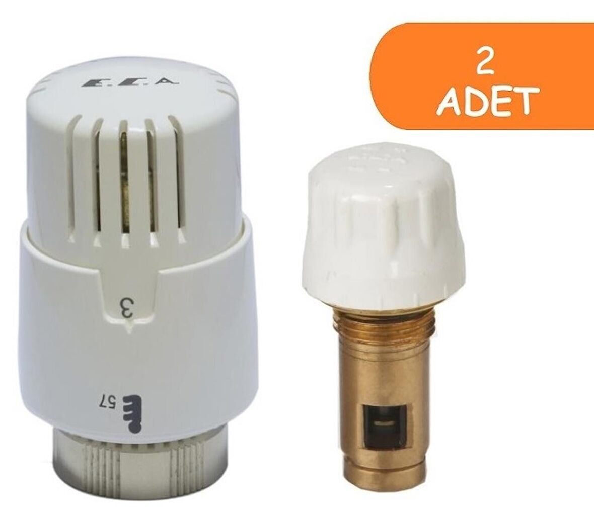 2 Adet ECA Termostatik TRV4 Kafa Grubu 41,3mm 602120813