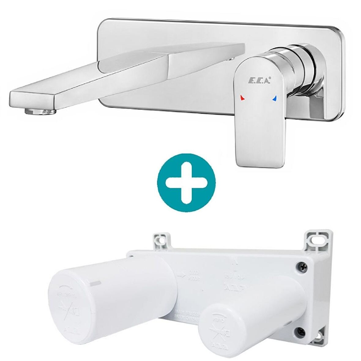 ECA Dalia Ankastre Lavabo Bataryası Sıva Üstü Ve Sıva Altı Grubu Tek Rozet