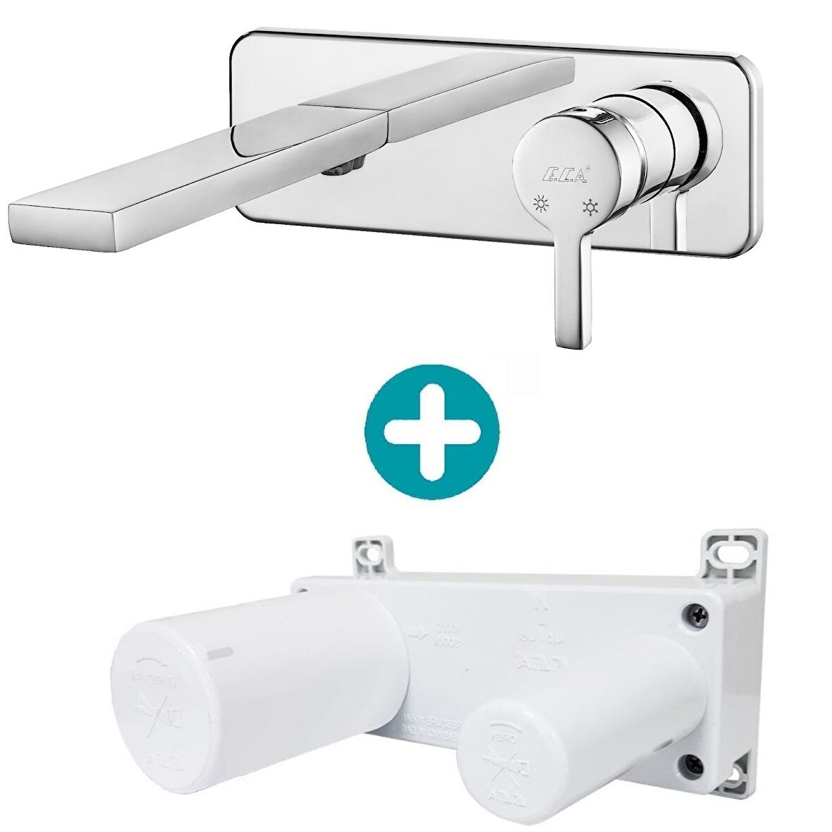 ECA Mina Ankastre Lavabo Bataryası Sıva Üstü Ve Sıva Altı Grubu Tek Rozet