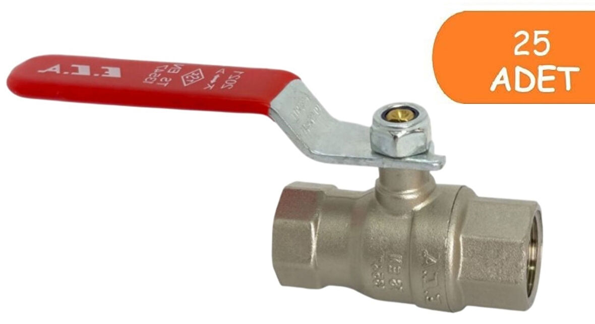 25 Adet ECA 1/2 Endüstriyel Tip Küresel  Valfi İç Vida x İç Vida PN25 602122187