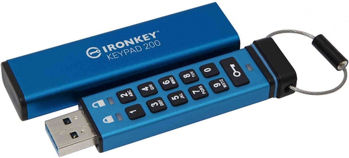 Kinsgon IKKP200/256GB 256 GB IronKey Keypad 200 FIPS 140-3 Usb Flash Bellek