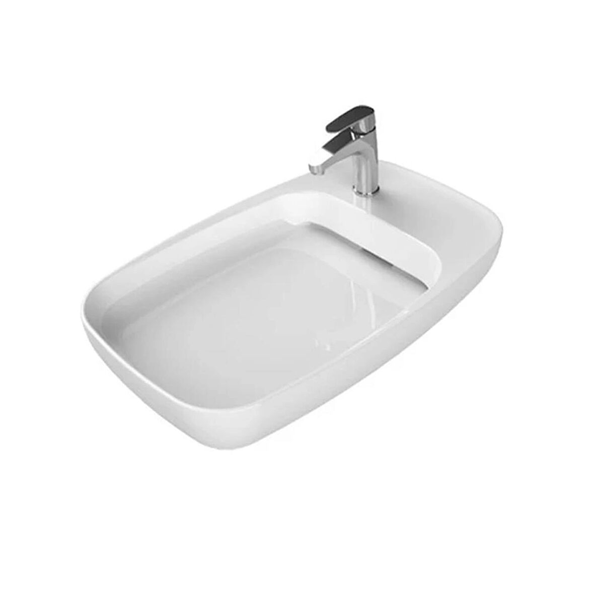 TURKUAZ Nova Tezgahüstü Lavabo 70x42 cm (Gizli Sifonlu)