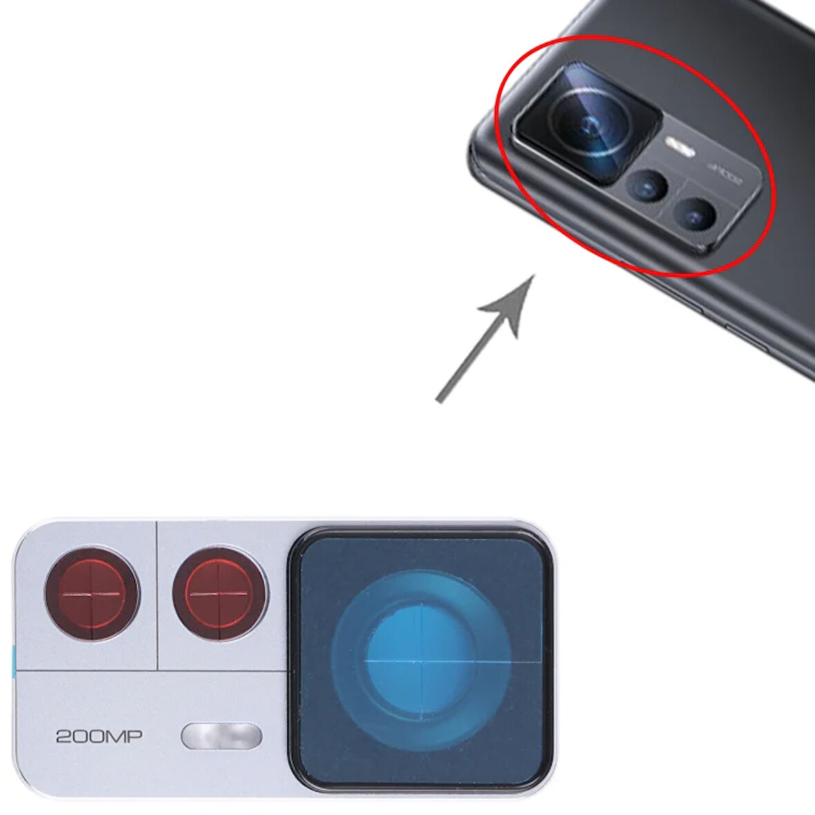Xiaomi 12T Pro Uyumlu Kamera Lensi Cam Full 22081212UG, 22081212G 