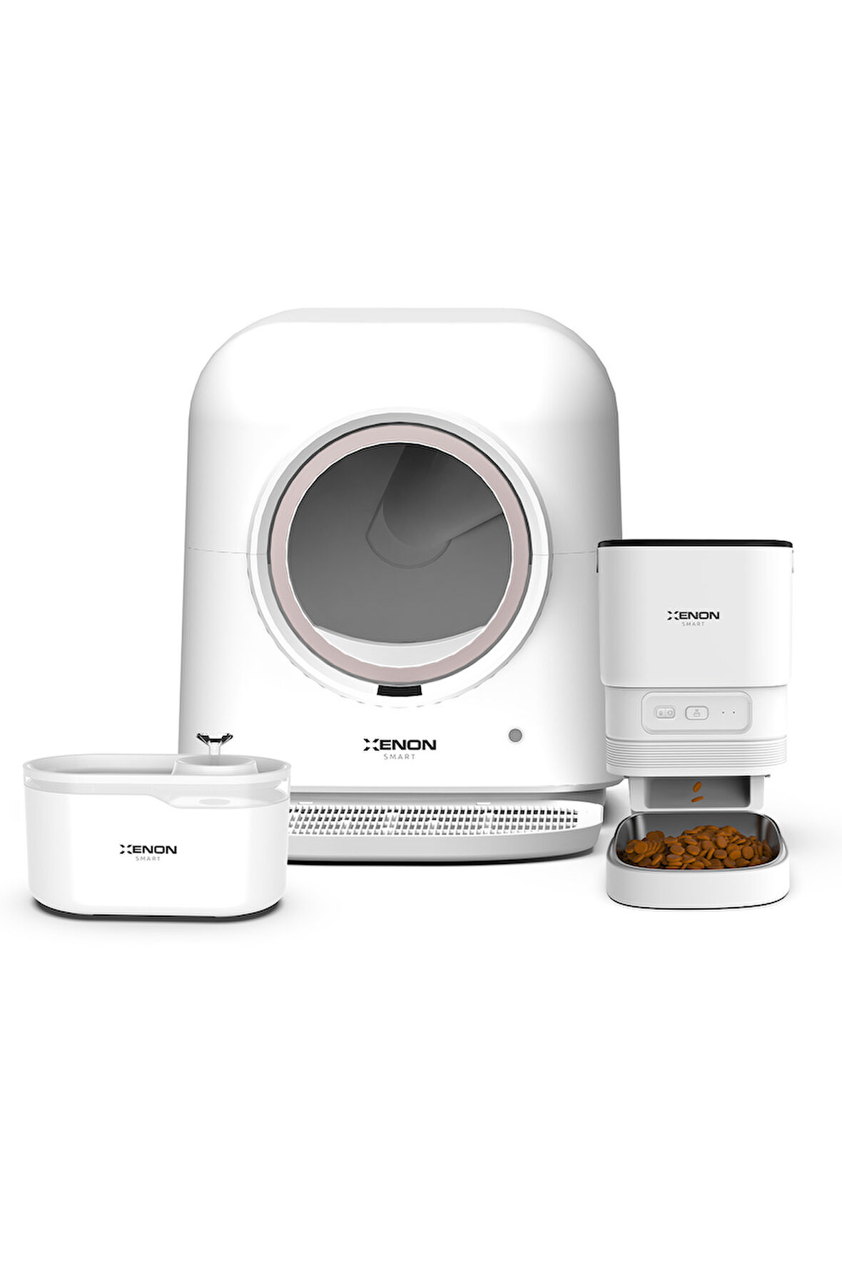 Akıllı Kedi Tuvaleti, Mama Kabı ve Su Pınarı Wifi ile App Kontrollü 3'lü Akıllı Pet Seti