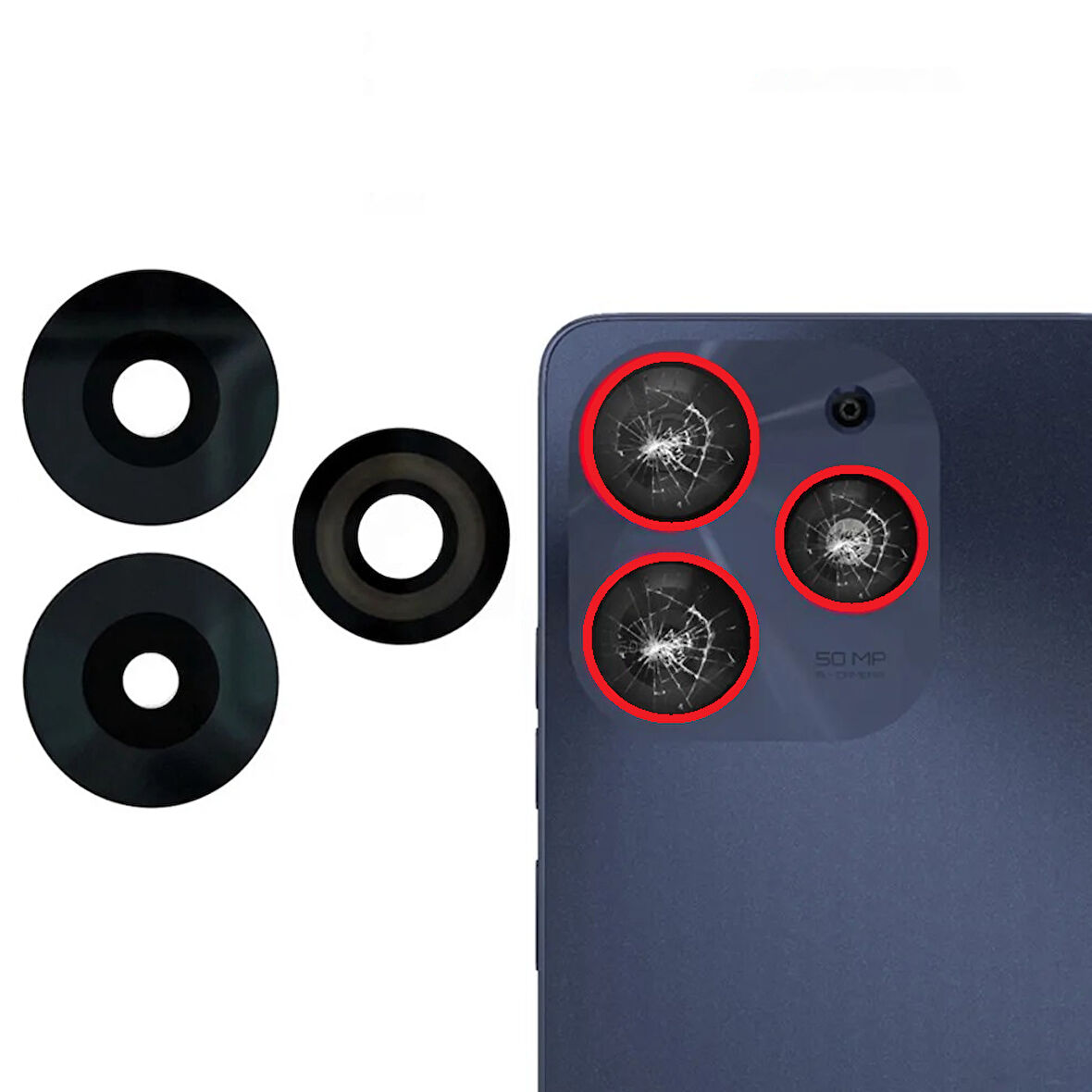 Tecno Uyumlu Spark 10 Pro Kamera Lensi Cam KI7
