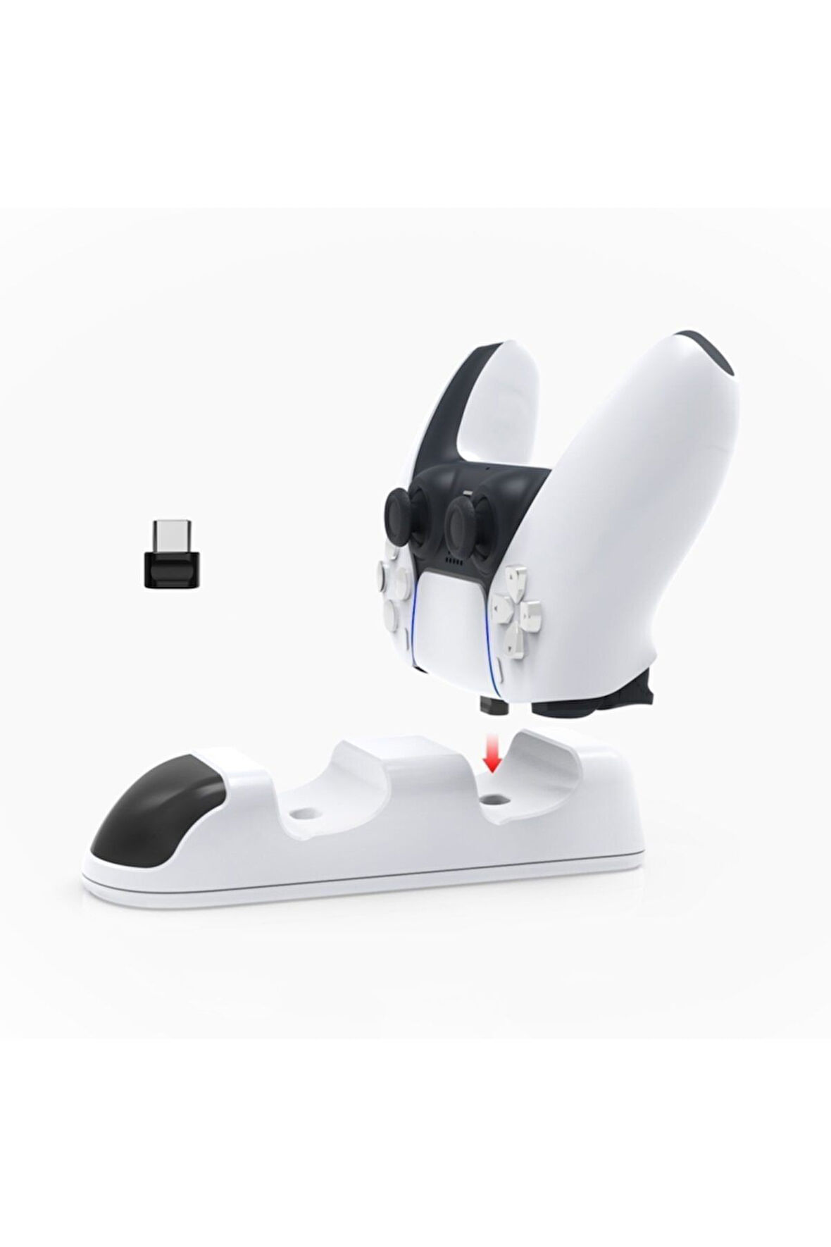 Tp5-0506 Led Göstergeli Çiftli Ps5 Playstation 5 Manyetik Şarj Standı