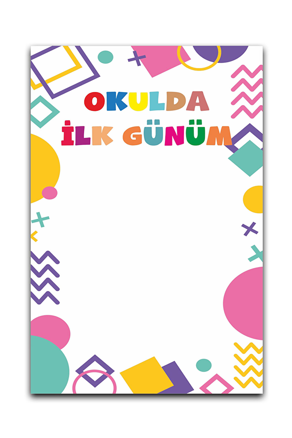 Okulda İlk Günüm Hatıra Fotoğraf Panosu Branda 100x150