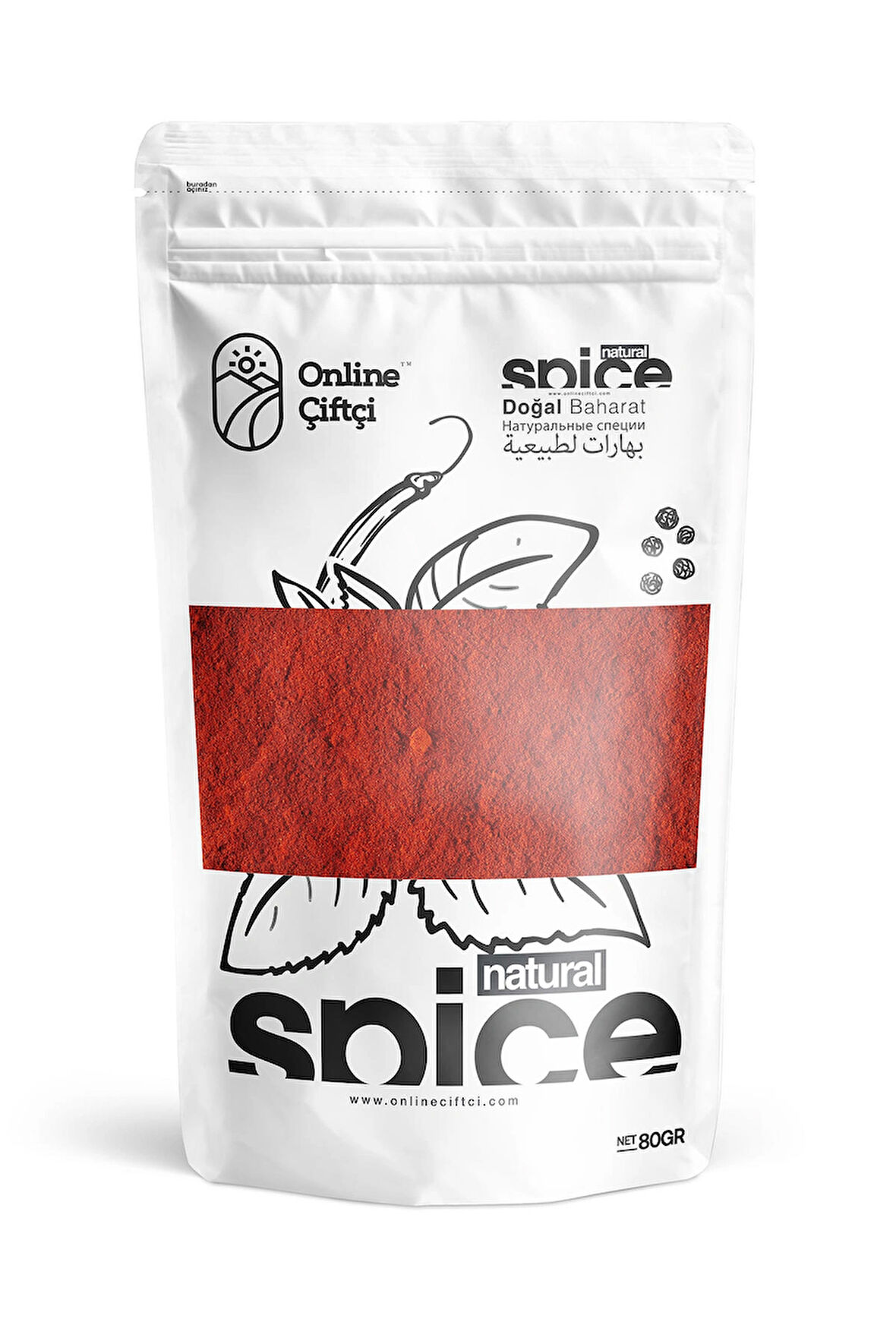  Acı Kırmızı Toz Biber 80Gr