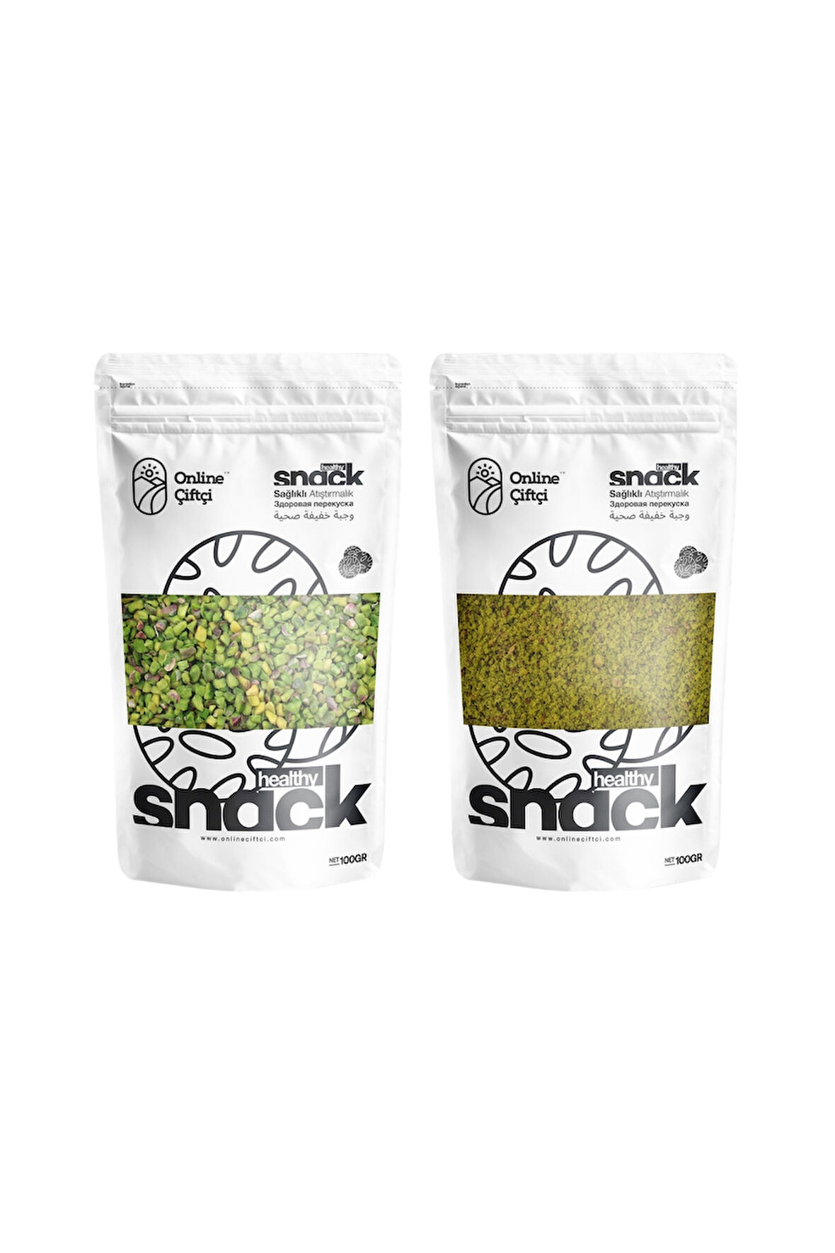 Pirinç Antep Fıstığı 100Gr ve Toz Antep Fıstığı 100Gr İkili Set