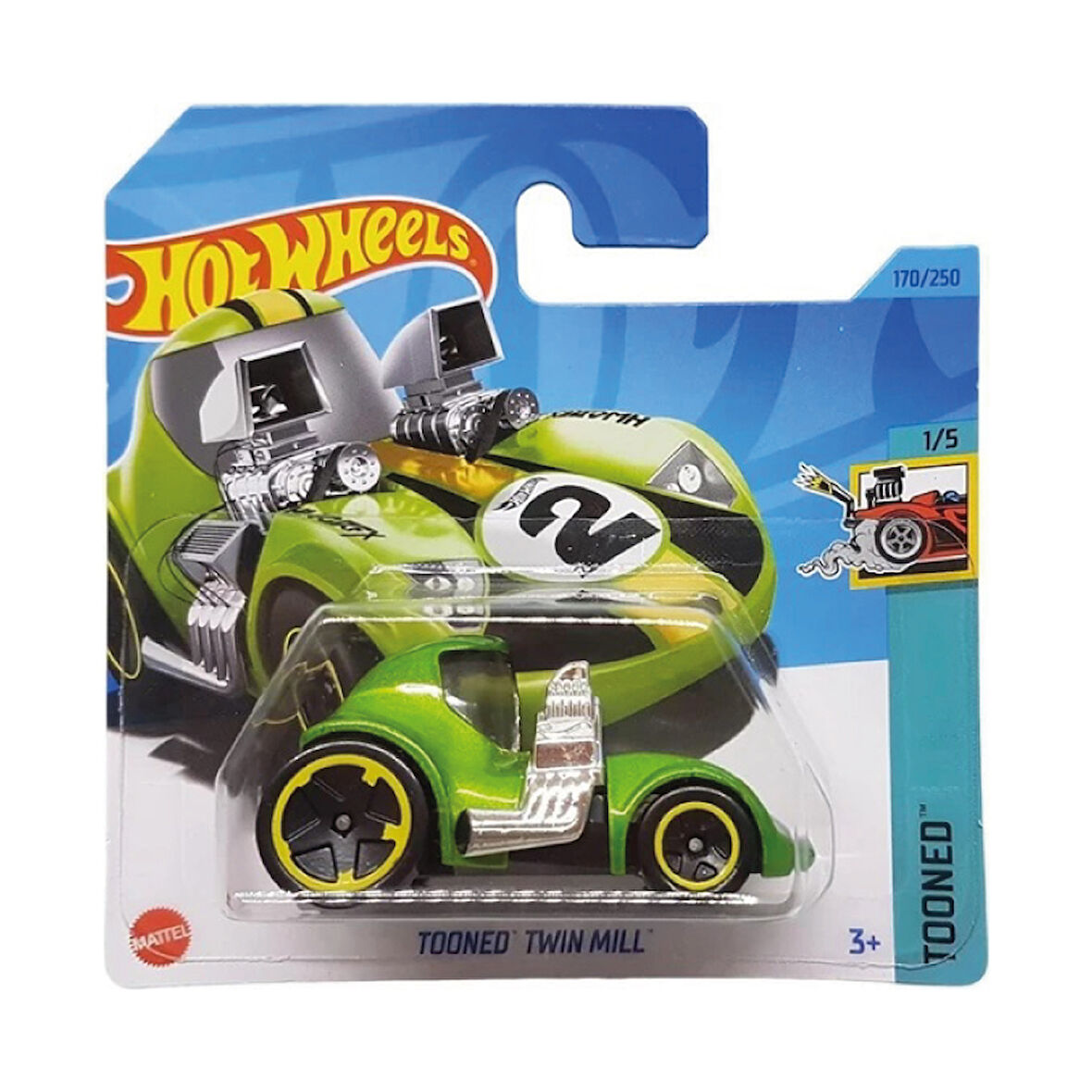 Hot Wheels 1/64 Ölçek Tekli Regular Arabalar HKH14 Tooned / Twin Mill Yeşil