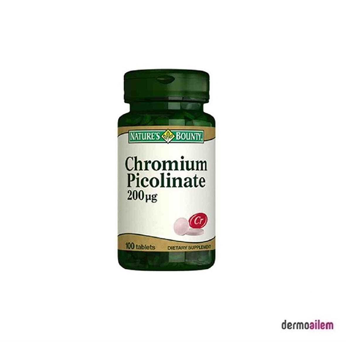 Nature's Bounty Chromium Picolinate 200 mcg 100 Tablet