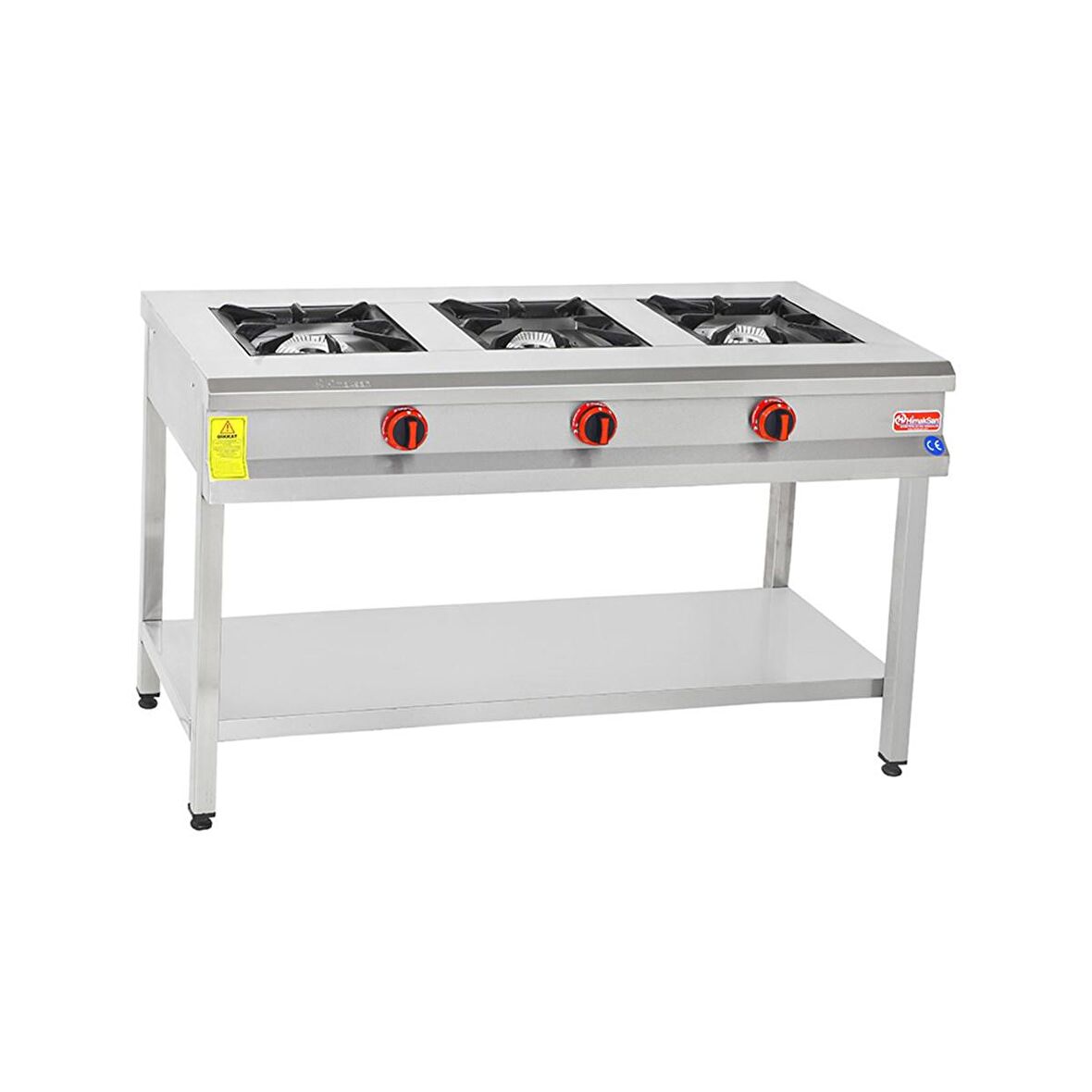 Himaksan Endüstriyel 130 X 50 Cm Lpg Tüplü Taban Raflı 3 Gözlü Ocak