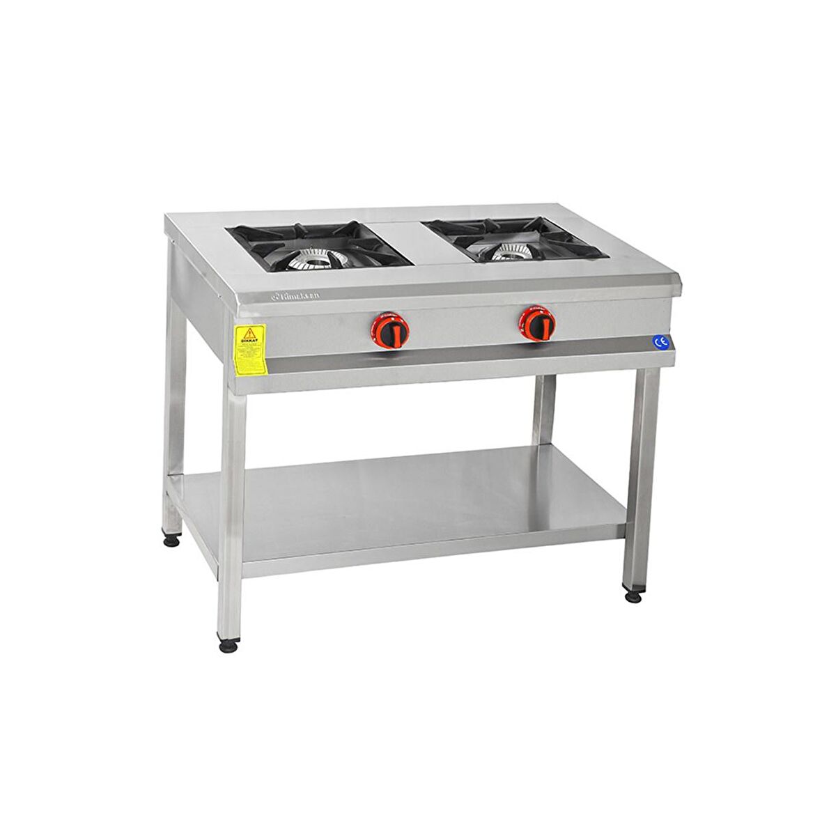 Himaksan Endüstriyel 90 X 50 Cm Lpg Tüplü Taban Raflı 2 Gözlü Ocak