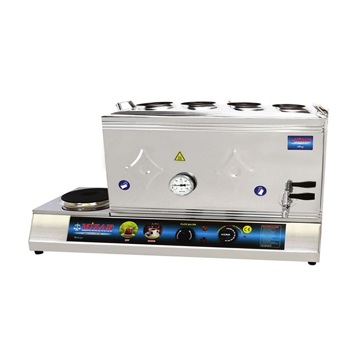 Mizan 80 Lik Elektrikli 60 Litre 4 Demlikli Çay Kazanı Çay Ocağı