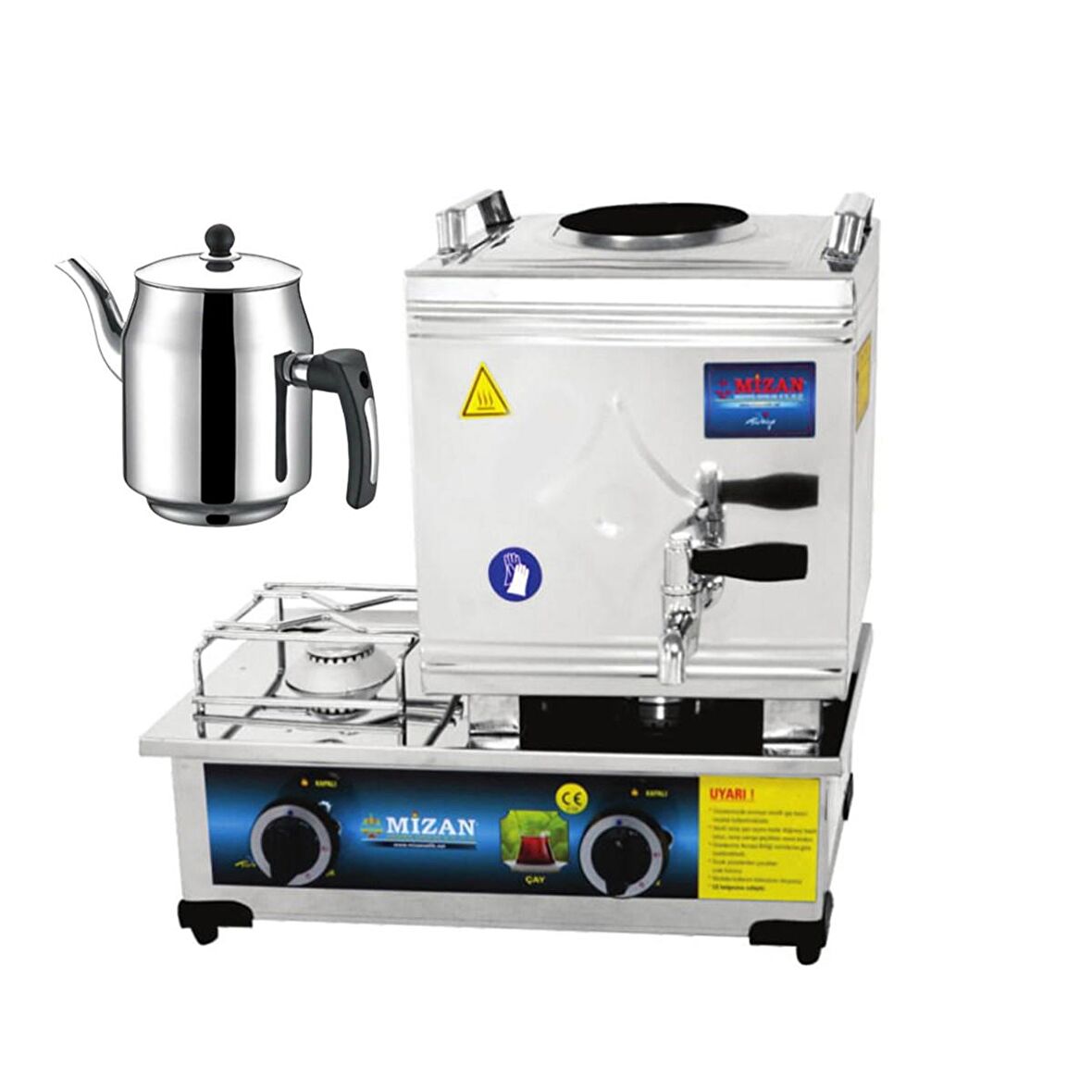 Mizan 15 Lik Doğalgazlı 10 Litre 1 Demlikli Çay Kazanı DEMLİK HEDİYELİ