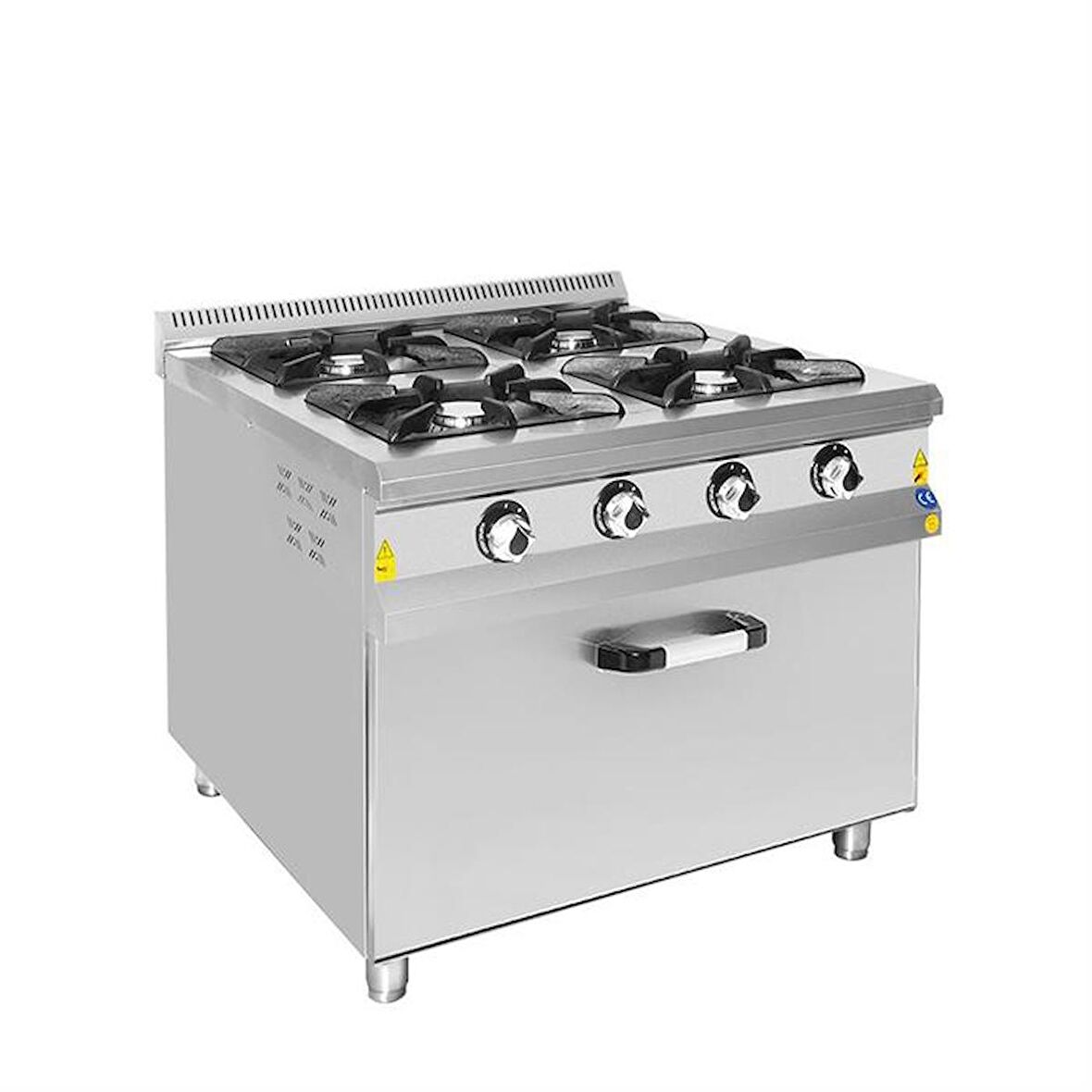 Karacasan Endüstriyel 100x100 Cm 4+1 Doğalgazlı 4 Lü Kuzine Ocak