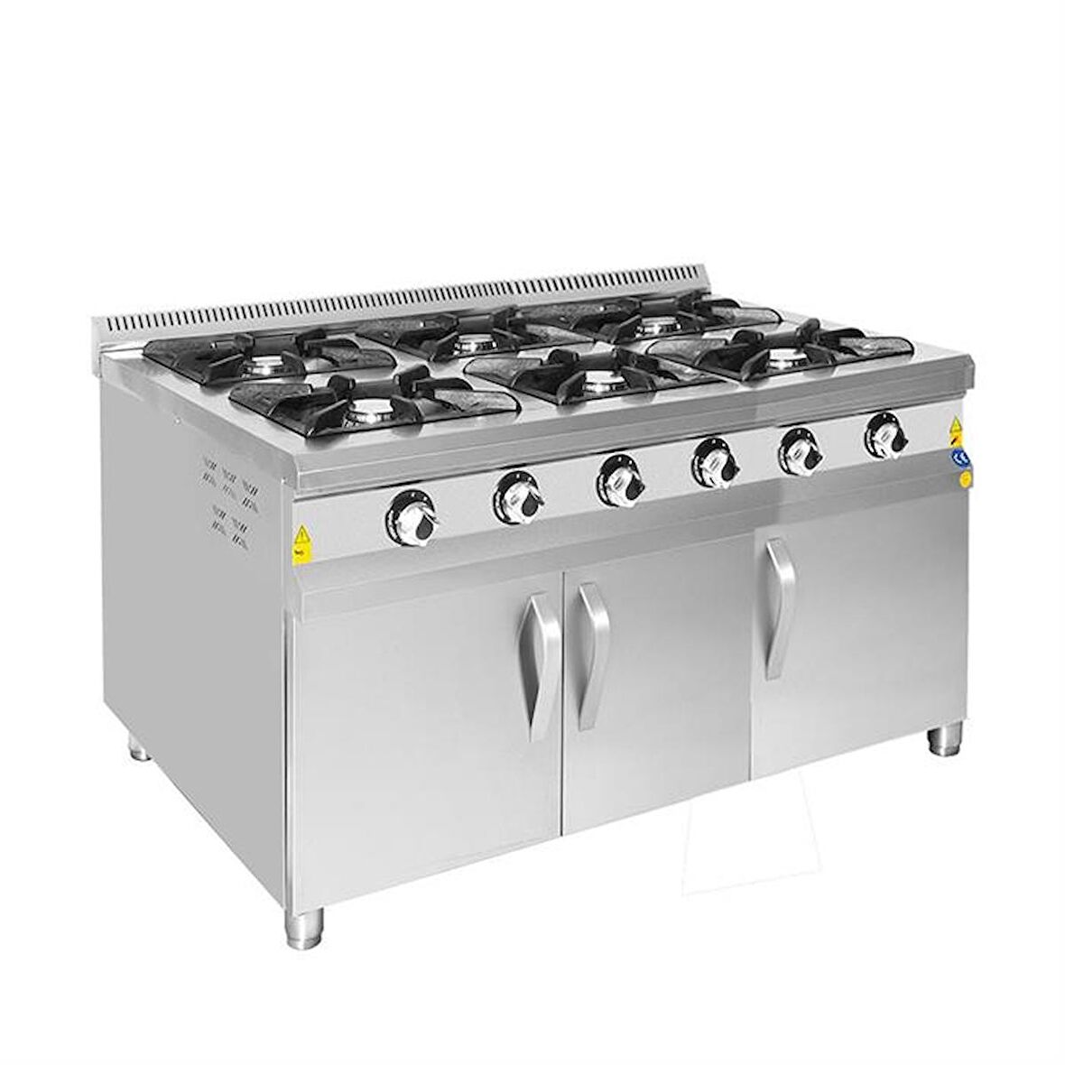 Karacasan Endüstriyel 150x100 Cm Doğalgazlı 6 Lı Dolaplı Kuzine Ocak