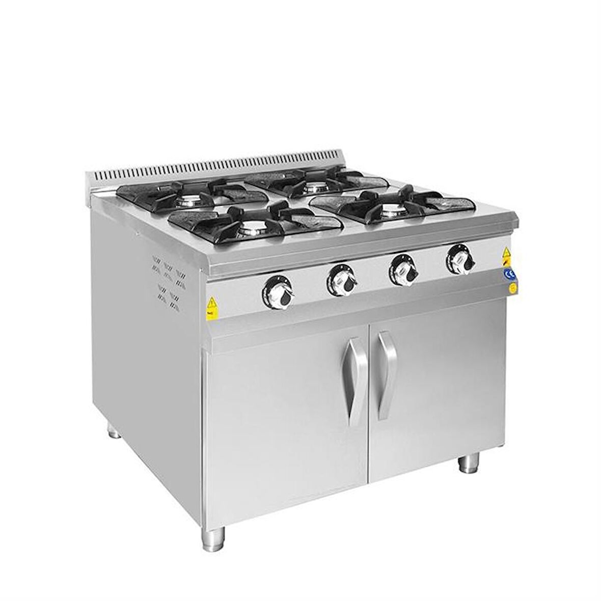 Karacasan Endüstriyel 80x80 Cm Lpg Tüplü 4 Lü Dolaplı Kuzine Ocak