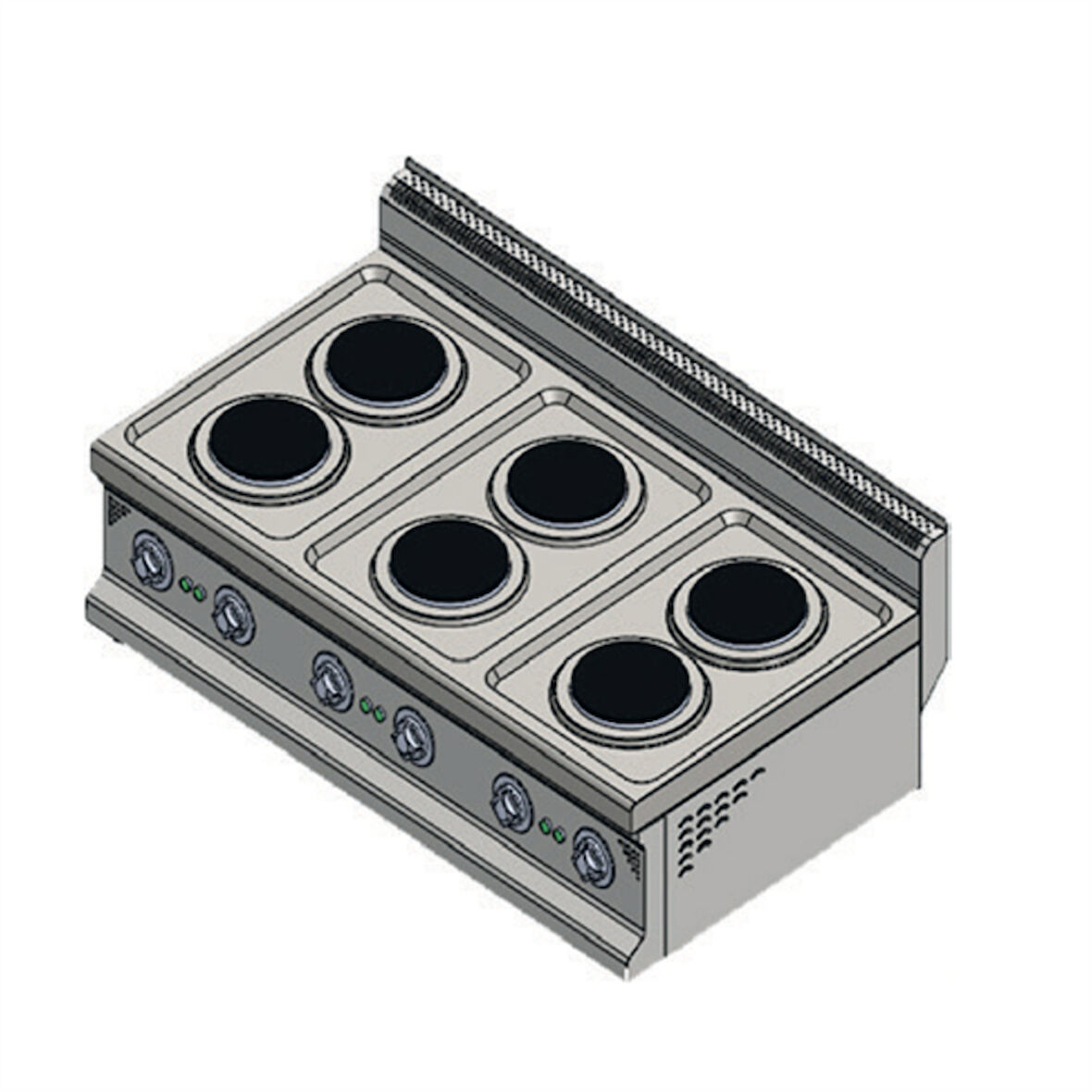 Karacasan Endüstriyel 120 cm 700 Seri Set Üstü 6 Gözlü Elektrikli Ocak