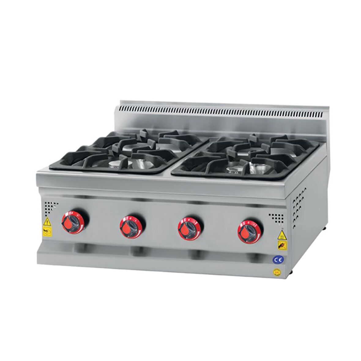 Karacasan Endüstriyel 80 cm 700 Seri Set Üstü 4 Gözlü Doğalgazlı Ocak