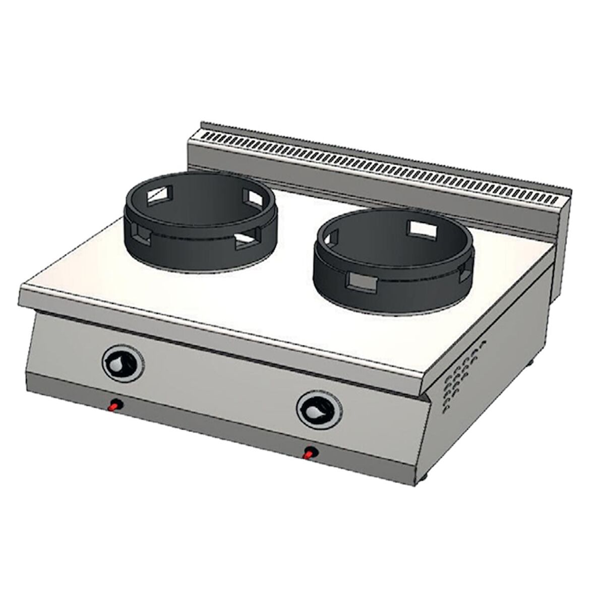 Karacasan Endüstriyel 80 cm 700 Seri Set Üstü Çift Gözlü Doğalgazlı Wok Ocak