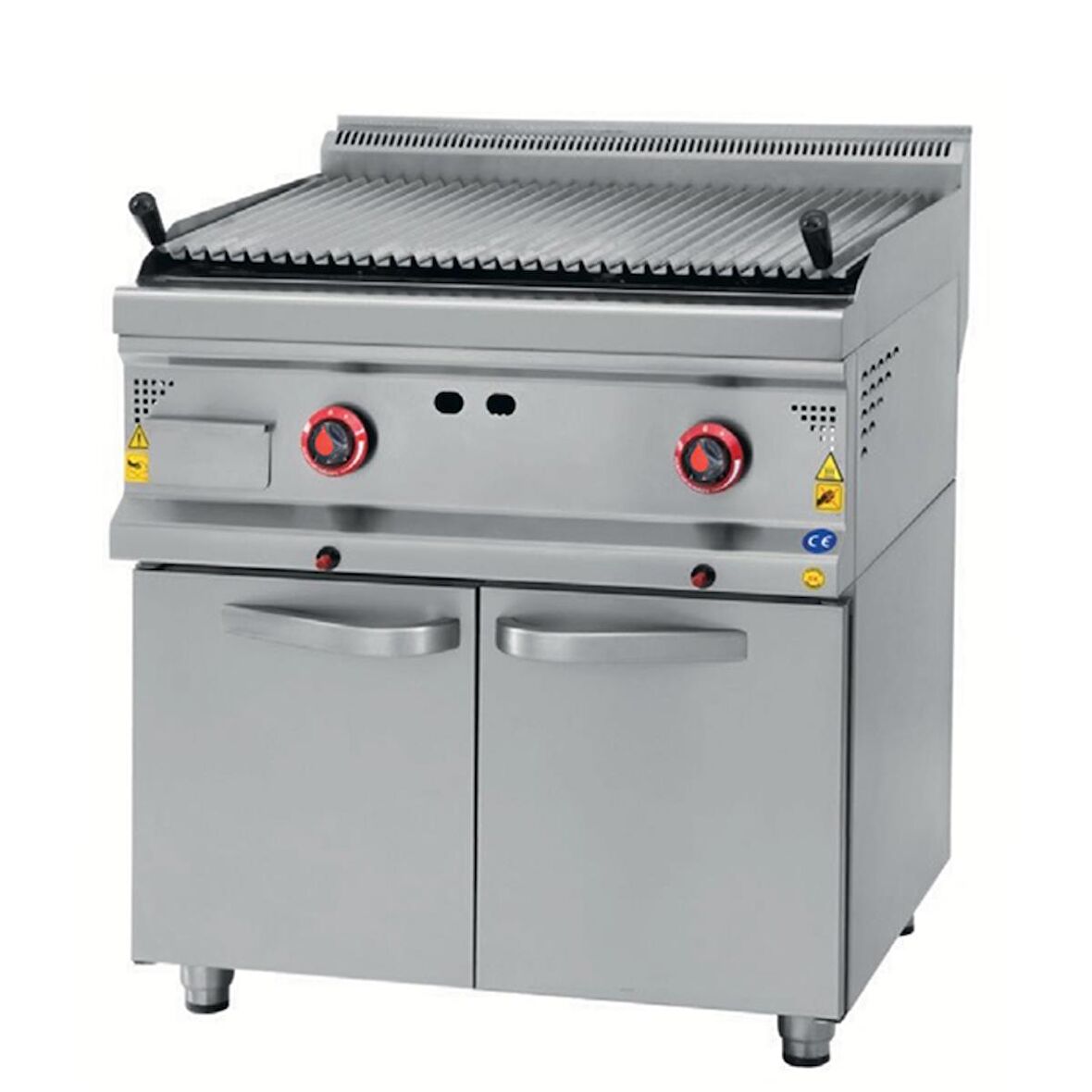 Karacasan Endüstriyel 900 Seri Dolaplı 120 cm Doğalgazlı Lavataş Balıksırtı Izgara